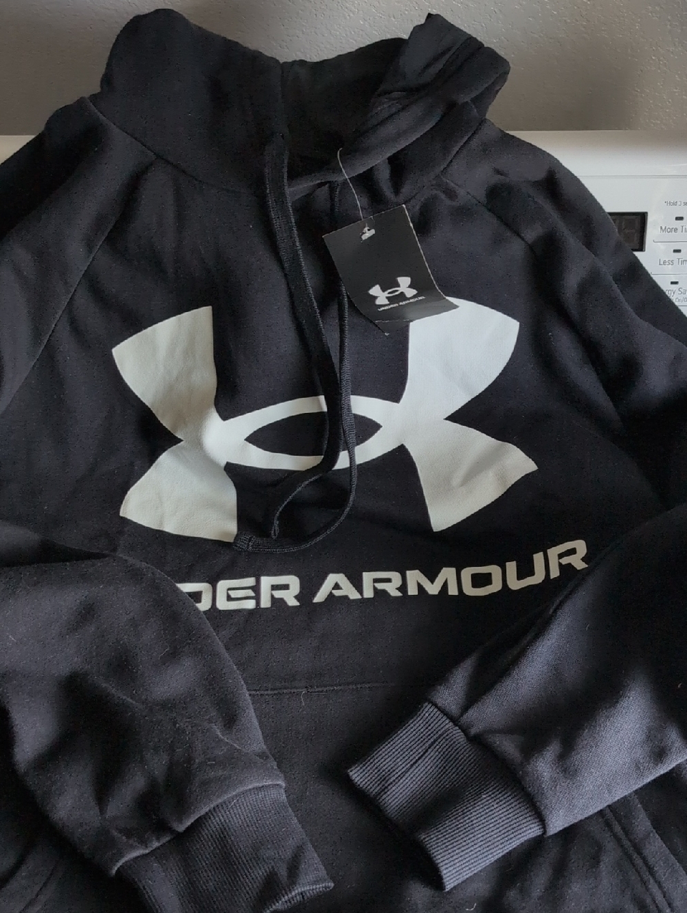 Under Armour Men’s Black Hoodie with Large White Logo